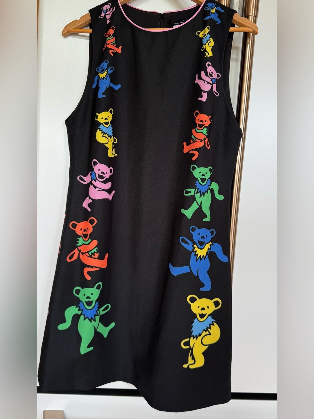 Alice + Olivia x Grateful Dead Dancing Bears Mini Shift Dress Sz 12 NWT - Picture 1 of 7